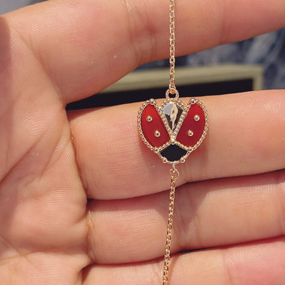 [AuraEcho]LUCKY SPRING 1 MOTIF PINK GOLD BRACELET